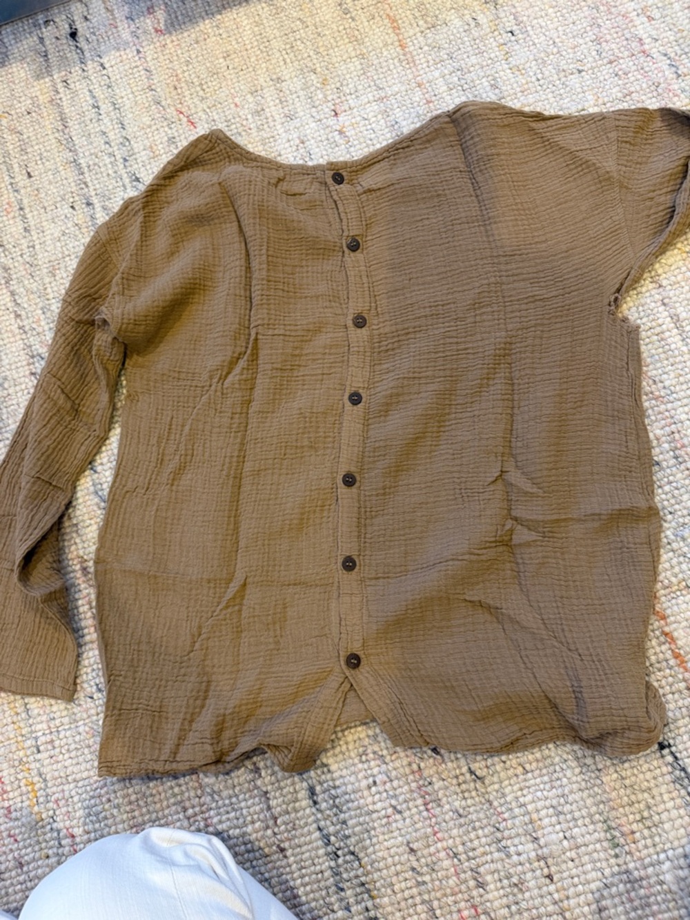 The Simple folk Women's Lightweight Brown Gauze Top 100% organic cotton - Picture 2 of 4